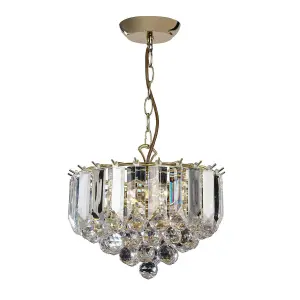 Luminosa Fargo 3 Light Ceiling Pendant Acrylic, Brass, E14