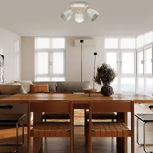 Contemporary Scandinavian Designed Triple Spot Ceiling Light in Muted Dove Grey