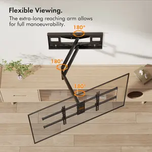 VonHaus Long Reach TV Wall Bracket for 40-80" Screens, Articualting TV Bracket with Spirit Level, 50kg Capacity