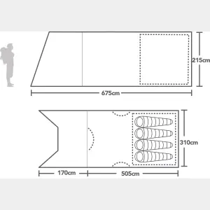 Berghaus Air 400XL Nightfall 4 Man Tent with Darkened Bedrooms and Integrated Porch