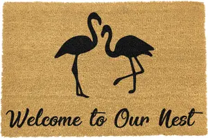 Welcome To Our Nest Flamingo Doormat