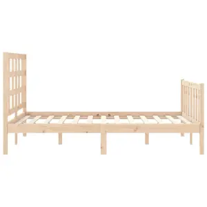 Berkfield Bed Frame with Headboard 140x190 cm Solid Wood