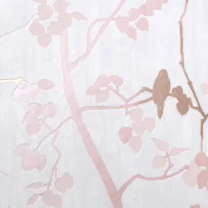 GoodHome Bromus Pink Floral Metallic effect Textured Wallpaper