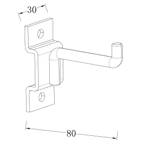 GoodHome Rand Powder-coated Black Small Tool hook (W)30mm