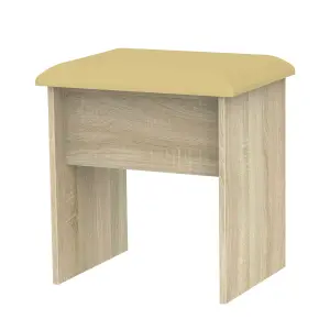 Trent Stool in White Gloss & Bardolino Oak (Ready Assembled)