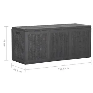 Berkfield Garden Storage Box 270L Black PP Rattan