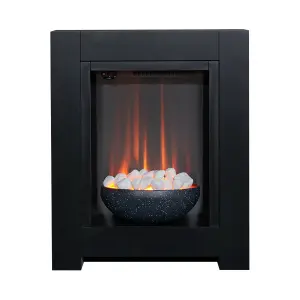 Adam Monet Fireplace Suite in Black with Electric Fire, 23 Inch