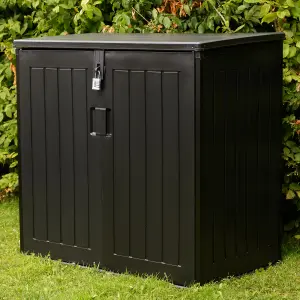 Olsen & Smith 775L Capacity Outdoor Garden Storage Box With Padlock Plastic Shed Wheelie Bin Box Cabinet