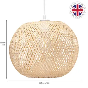 Eco Friendly Modern Spherical Cage Design Bamboo Strapping Pendant Lamp Shade