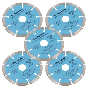 115mm 4-1/2in Segmented Diamond Cutting Disc Blade Stone Brick Angle Grinder 5pc