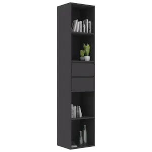 Berkfield Book Cabinet Grey 36x30x171 cm Engineered Wood