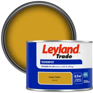 Leyland Trade Vinyl Matt Walls & Ceilings Emulsion Paint Honey Yellow (RAL 1005) 350ml Tester