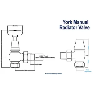 Traditional Manual Radiator Valve - Black Nickel