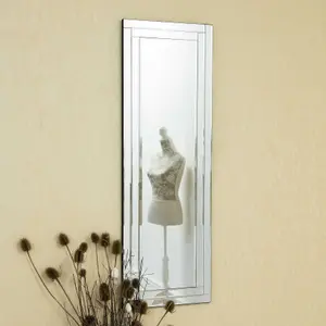 MirrorOutlet Luxford All Glass Bevelled Dress Mirror 120 x 40 CM