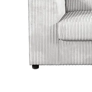 Luxor Jumbo Cord 2 + 1 + 1 Fabric 3 Piece Sofa Suite - Fullback Silver