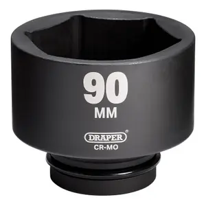 Draper Draper HI-TORQ Impact Socket, 1" Square Drive, 90mm - 08507 - 6-Point CR-MO Steel  08507