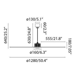 Luminosa Just Chrome Ceiling Fan With DC Motor Smart - Remote Included