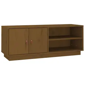 Berkfield TV Cabinet Honey Brown 105x34x40 cm Solid Wood Pine