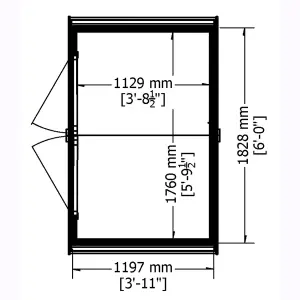 Shire 4x6 Overlap Double Door Windowless Shed Pressure Treated