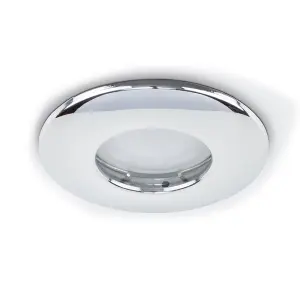 ValueLights Downlight Fire Rated IP65 Chrome Ceiling Light Fitting 4 Pack