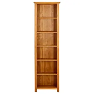 Berkfield 6-Tier Bookcase 52x22x180 cm Solid Oak Wood