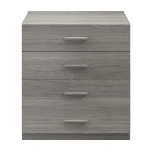 Atomia Matt grey oak effect 4 Drawer Deep Chest of drawers (H)804mm (W)750mm (D)466mm