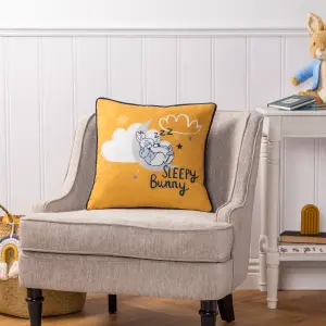 Peter Rabbit™ Sleepy Head Printed Piped Velvet Kids Polyester Filled Cushion