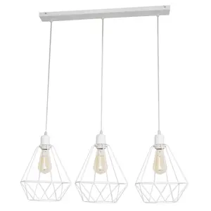 Luminosa Karo Straight Bar Pendant Ceiling Light White 78cm