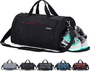 Sports Gym Bag With Shoes Compartment And Wet Pocket, Travel Duffle Bag For Men And Women