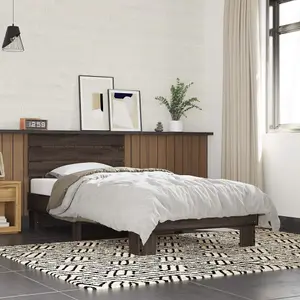 Berkfield Bed Frame without Mattress Brown Oak 75x190 cm Small Single