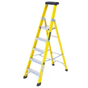 TB Davies 5 Tread Heavy-Duty Fibreglass Platform (1.30m) Step Ladder