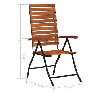 Berkfield 2 pcs Reclining Garden Chairs Solid Acacia Wood