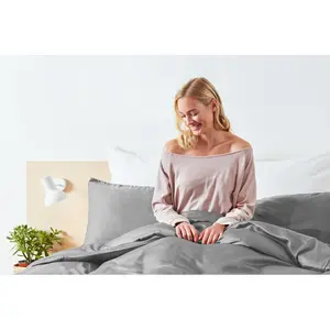 100% Bamboo Bedding Set Grey / Single Duvet Cover + 2 Additional Pieces