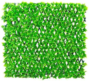 Primrose Extendable Artificial Flower Outdoor Screening Trellis (Green) 1m x 2m