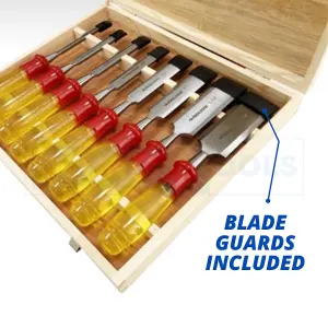 8pc Wood Chisel Set Hardened Blade Storage Case High Quality DIY Tool Set Polish