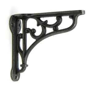 Oakcrafts -Pair of Antique Cast Iron Heritage Shelf Brackets - 100mm x 90mm