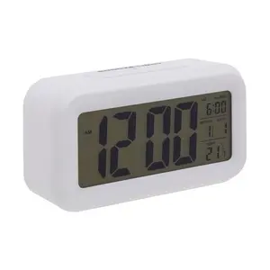 Digital Electric Alarm Tabletop Clock White