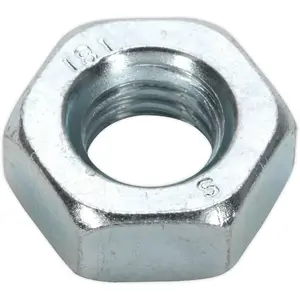 100 Pack of M10 Steel Hex Nuts with 1.5mm Pitch - DIN 934 Compliant