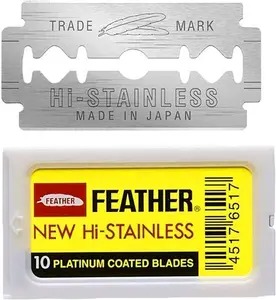 THE SHAVE FACTORY 50 Feather Double Edge Razor Blades, Yellow