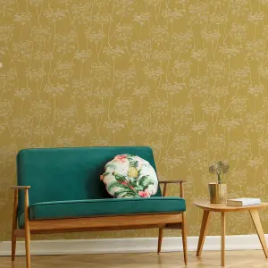 Superfresco Easy Aura Floral Ochre Wallpaper