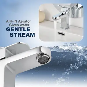 BATHWEST Bathroom Sink Taps with Drainer Mono Basin Mixer Taps Single Lever with Waste