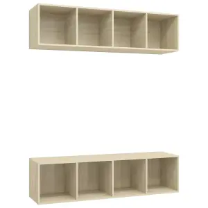 Berkfield Wall-mounted TV Cabinets 2 pcs Sonoma Oak Engineered Wood