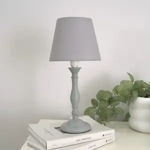 Darian Wood Table Lamp Grey / Yes