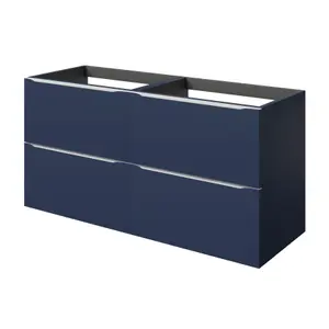 GoodHome Imandra Matt Blue Wall-mounted Bathroom Cabinet (H) 600mm (W) 1200mm