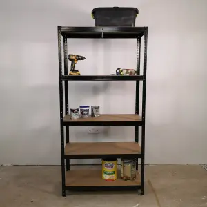 Garage Shelving 90cm Wide & 180cm High Heavy Duty 5 Tier Multipurpose Metal Racking Unit  or Warehouse Shelving Storage