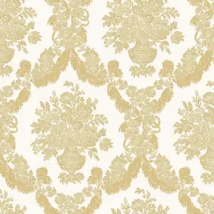 Galerie Italian Classics 4 Gold Floral Damask Embossed Wallpaper