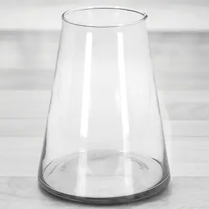 URBNLIVING 16cm Diameter Clear Glass Flowers Vase Cone Shaped Wedding Party Centerpiece