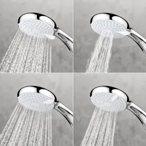 Mira Nectar Chrome effect 4-spray pattern Shower head, 193mm