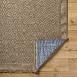 ESHA Machine Washable Jute Boho Area Rug 158 x 213 cm