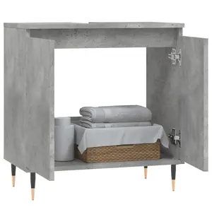 Berkfield Bathroom Cabinet Concrete Grey 58x33x60 cm Engineered Wood